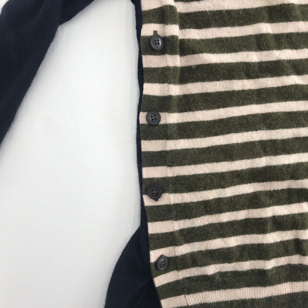 J. CREW side button wool sweater navy + olive - Picture 3 of 8